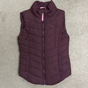 Aeropostale Lightweight Puffer Vest, Plum, XS